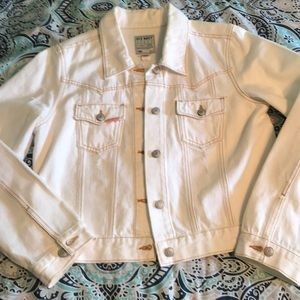 Cream Old Navy cropped denim jacket